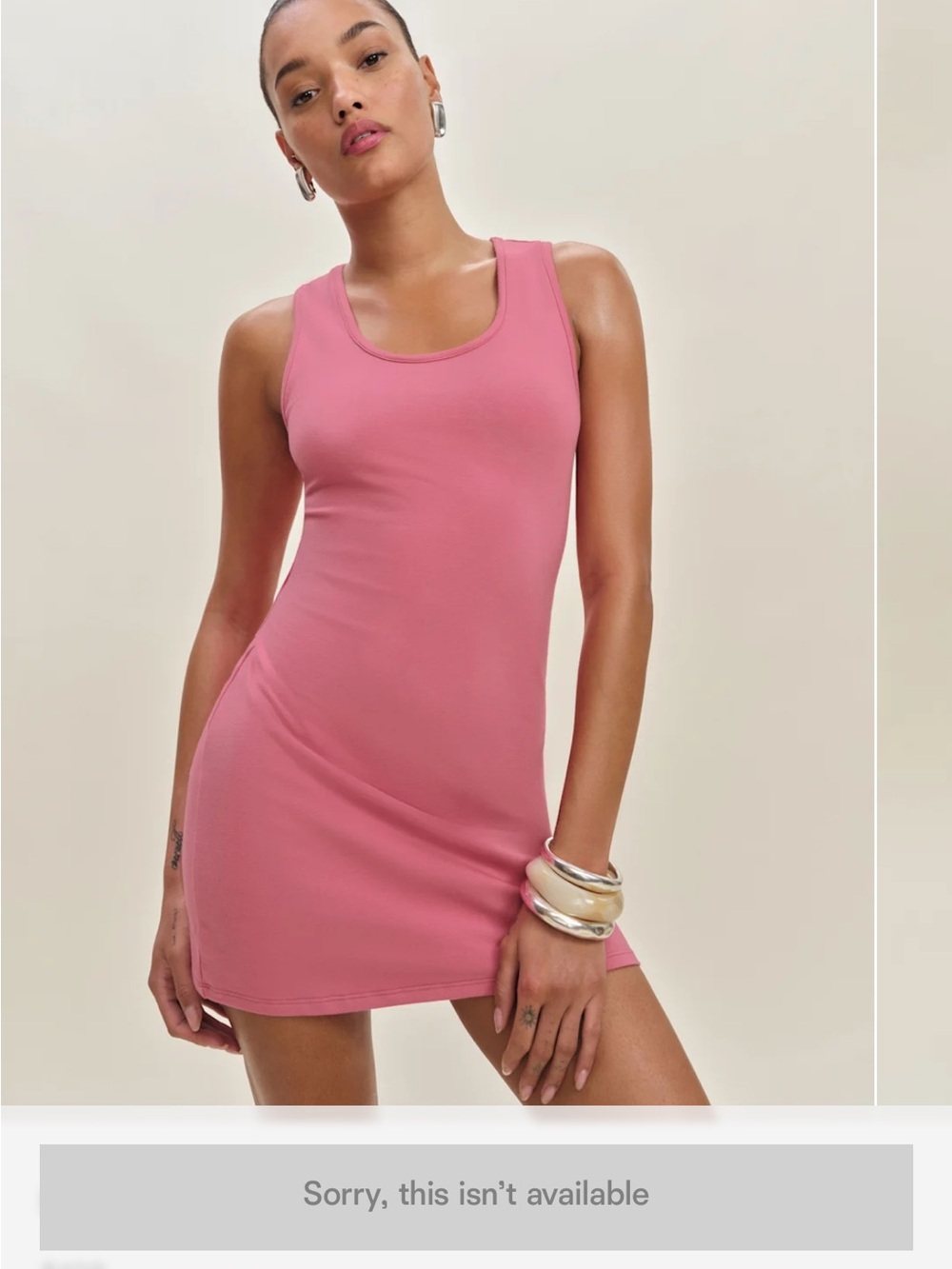 Reformation Rose Pink Tank Mini Dress